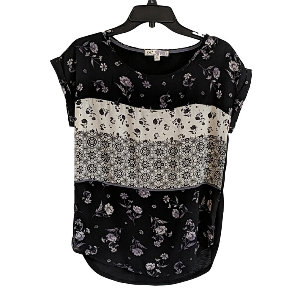 Jolt Black and White Floral Top